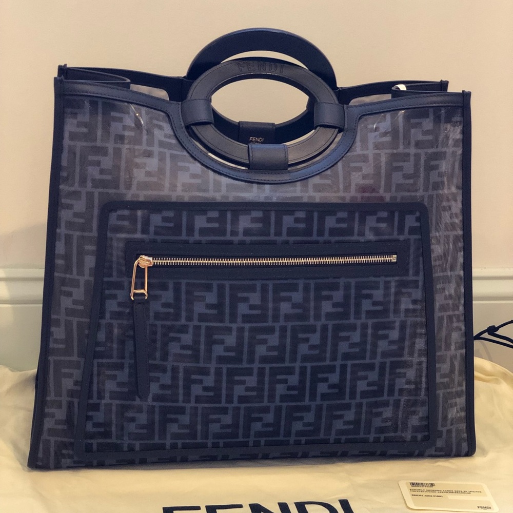 Fendi large runway shopper mesh bag